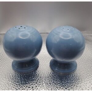 Fiesta Periwinkle Blue Salt and Pepper Shakers Set Homer Laughlin Ceramic Sphere